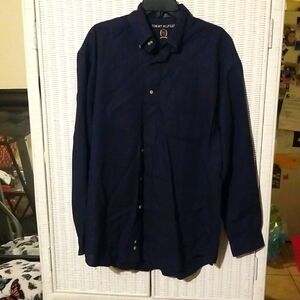 Vintage Tommy Hilfiger Large Dark Blue Button Down Long Sleeve Shirt
